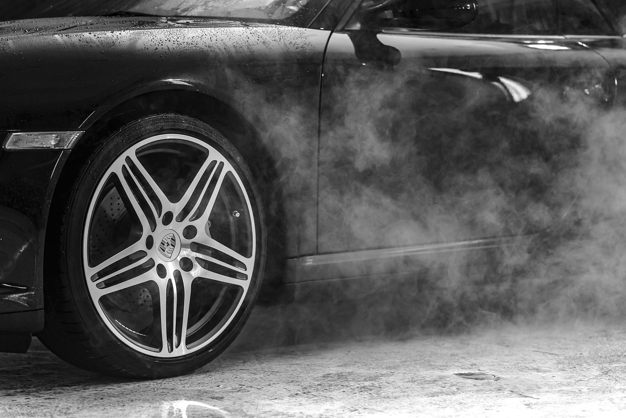 Professional car detailing service equipment in facility
