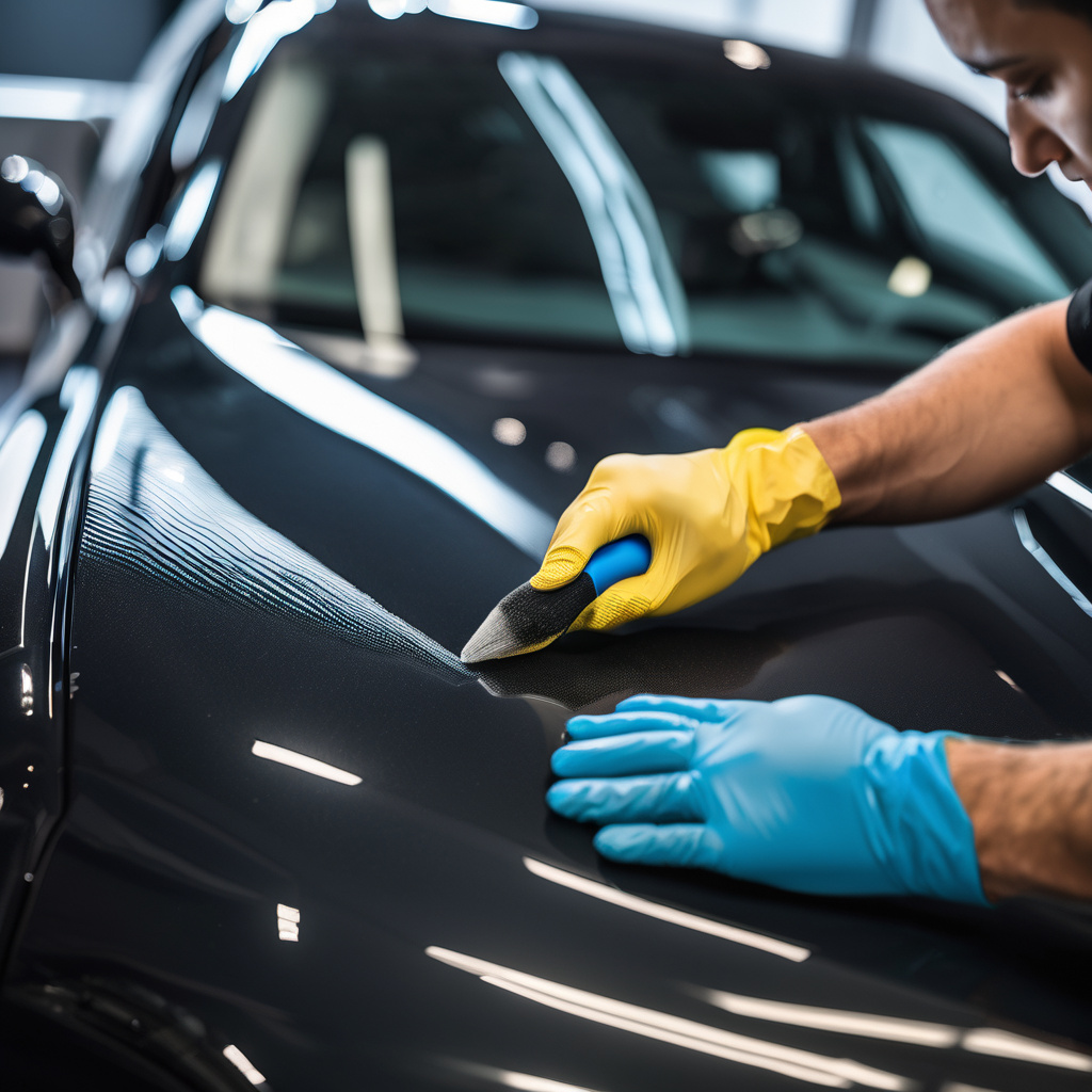 Ceramic coating application on vehicle surface